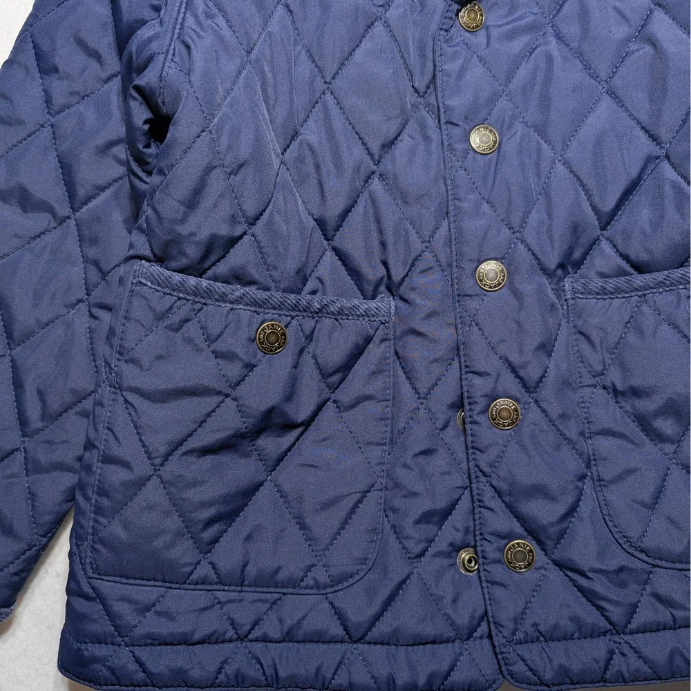 Janie and Jack Navy Quilted Barn Jacket‎ | Corduroy Collar | Size 3-4